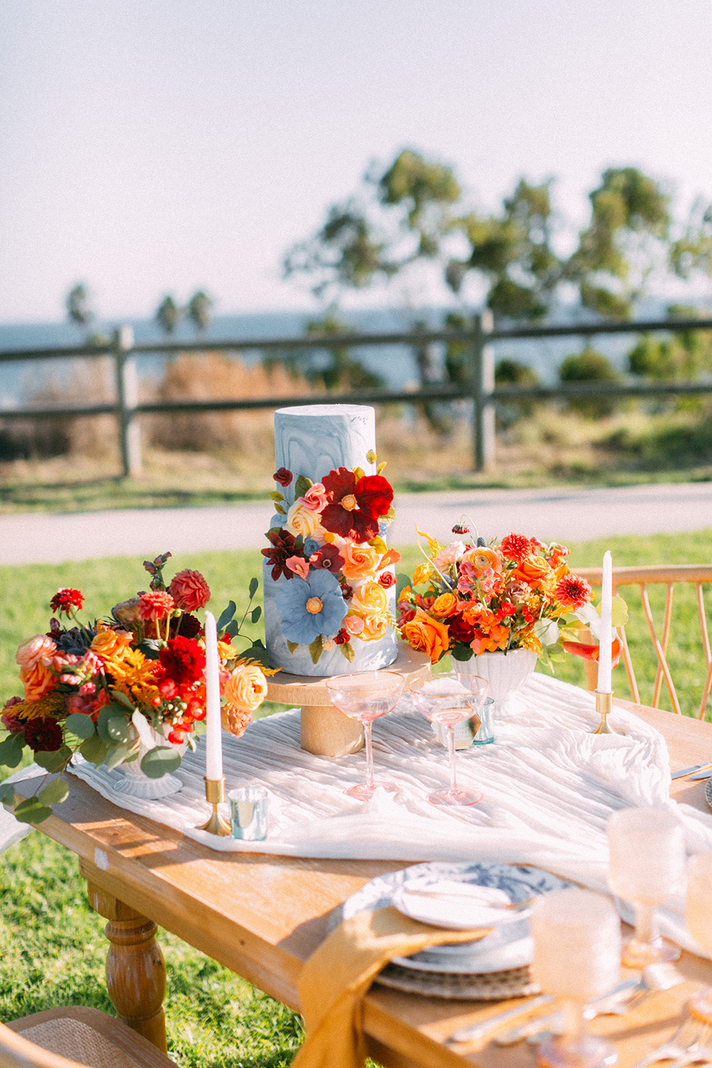 Wedding cake on table